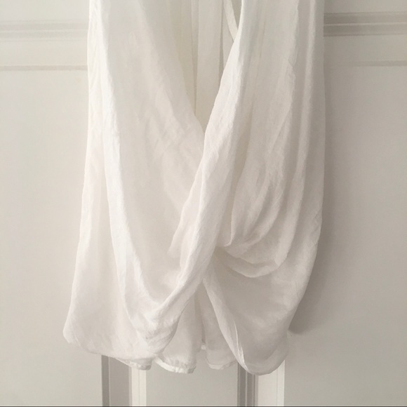 UO Ecote Lumi Twisted Surplice White Tank Top - Picture 7 of 16